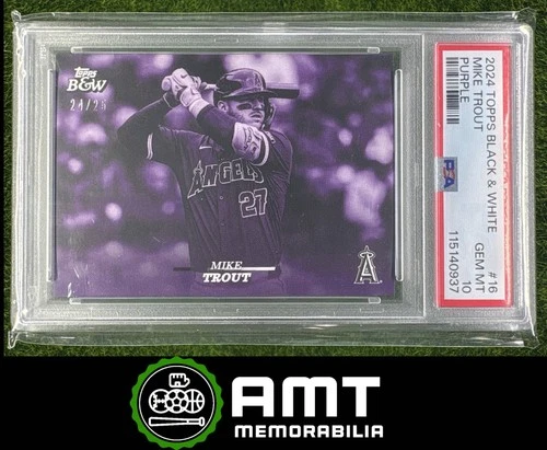 Mike Trout PSA 10 2024 Topps Black & White Purple 24/25 #16 0937