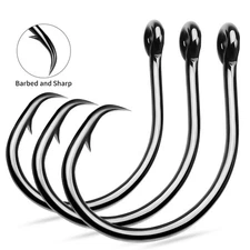 30pcs Inline Circle Hooks Saltwater Fishing Hook Wide Gap Non Offset Circle Hook