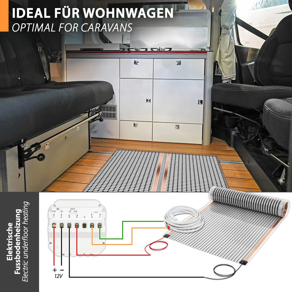 12V 24V Thermostat Temperaturregler schwarz Wohnwagen Fußbodenheizung Wohnmobil - Bild 4 von 4