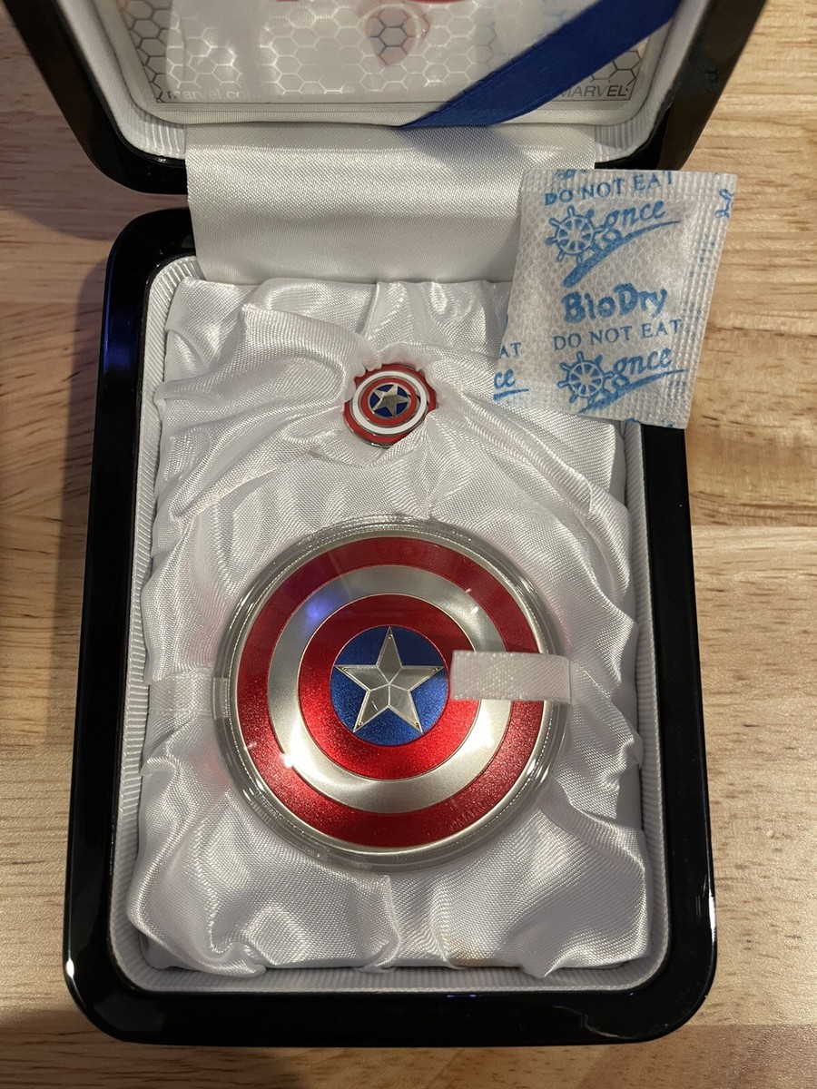 2016 2 oz Silver Fiji 75th Anniversary Captain America Shield Collectible  Coin | eBay