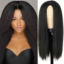 Natural Long Yaki Straight Synthetic Wig For Women