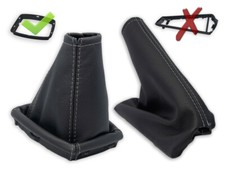 SCHALTMANSCHETTE +RAHMEN HANDBREMSSACK FUR FORD FOCUS C-MAX 2003-2006 NAHT GRAU