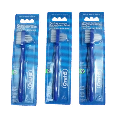 3x Oral B Zahnprothesenbürste Soft NEU/OVP Prothesenzahnbürste ORIGINAL