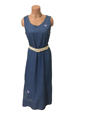 hippie denim dress A Ruffle In Time Denim Dress