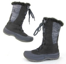 The North Face Nuptse Purna Insulated Waterproof Boots Gray Sz 6 Mint Condition 