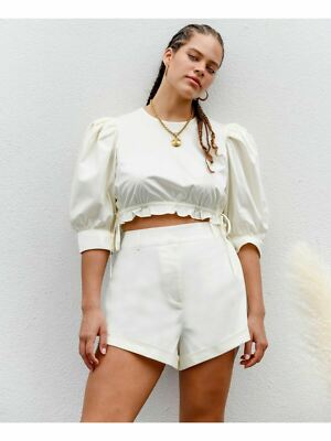 Danielle Bernstein Women High-Cut Shorts White Zipper w/ Hook Belt Loop Plus 20W