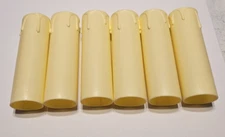 6 - 4" TALL IVORY PLASTIC STANDARD CANDLE COVERS WITH DRIPS NEW 19815JB
