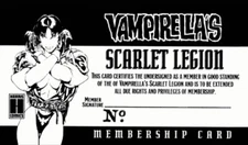 VAMPIRELLA'S SCARLET LEGION MEMBERSHIP CARD - VINTAGE REPRINT