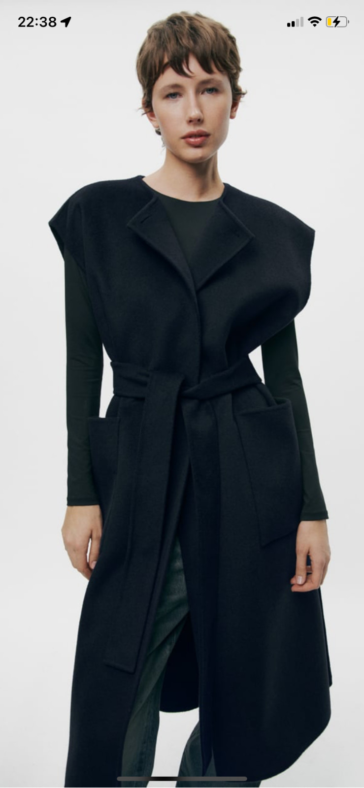 Zara Double-Faced Wool Blend Waistcoat,BNWT, XS-S, navy blue image 2