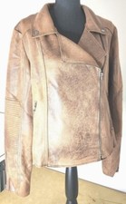 Marrakech Mcmcc Women's Brown Zoe Distressed Moto Jacket Sz Xl Brand New