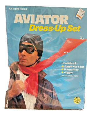 Costume Aviator Dress-Up Set Ben Cooper Halloween NIP Scarf Hood Goggles