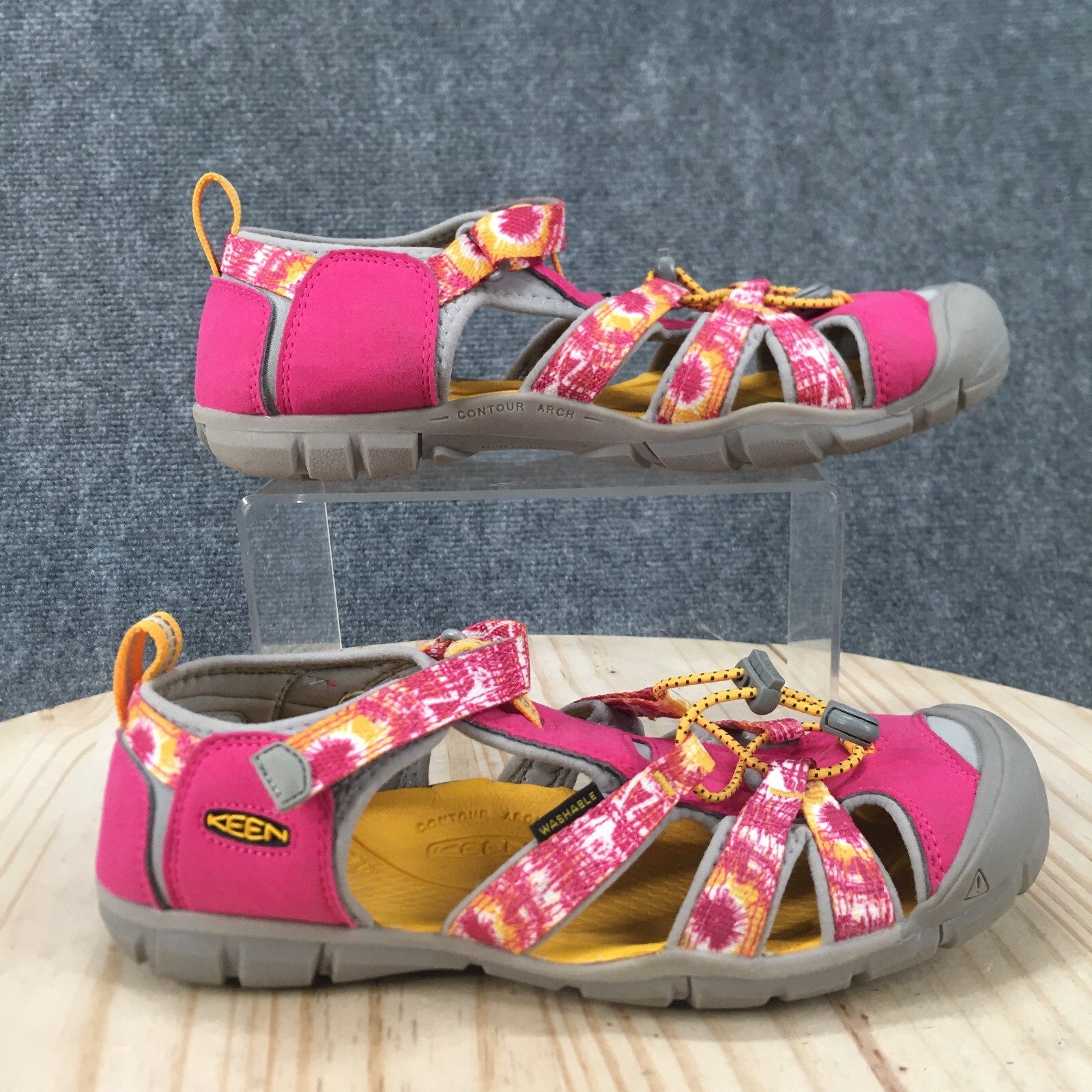 Sandali da trekking Keen giovani 7 Seacamp II CNX rosa tintura cravatta con gancio e anello 1026320