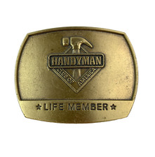 Vintage 1996 Handyman Club Of America Life Member Metal Belt Buckle