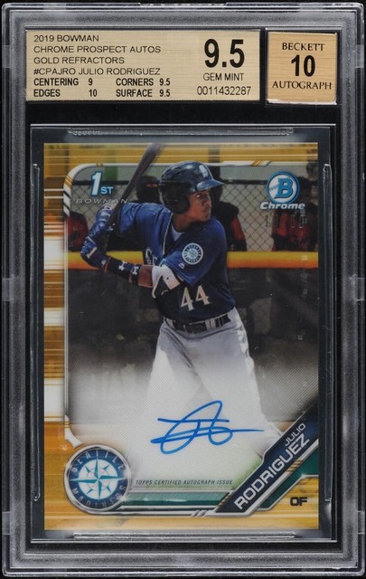 Julio Rodríguez 2019 Bowman Bowman Chrome 1st Bowman Prospect Autographs Gold Refractor