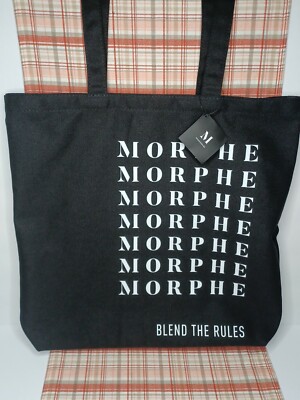 Morphe Limited Edition Blend The Rules Black Reusable Canvas Tote Bag