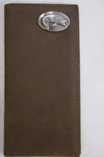 ZEP-PRO Largemouth Bass Fish Crazy Horse Leather LONG Roper WALLET ONLY NO BOX
