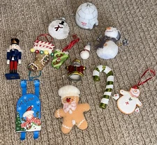 Lot Of  12 Various Christmas Ornaments Various Figures Some  Vintage