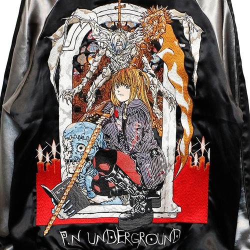 P.N.UNDERGROUND × DEATH NOTE Amane Misa Sukajan reversibile NEROXARGENTO - Foto 12 di 18