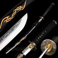 30"Dragon Katana T10 Steel Japanese Samurai Ninja Full tang Blade Sharp Sword