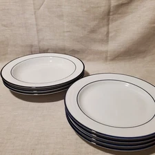 Roulette Blueby SPAL PORCELANAS Salad Plate and Soup Bowl (1773)