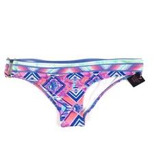NEW NWT Victorias Secret Bikini Bottom Medium Floral Cheeky Pink Blue Multicolor