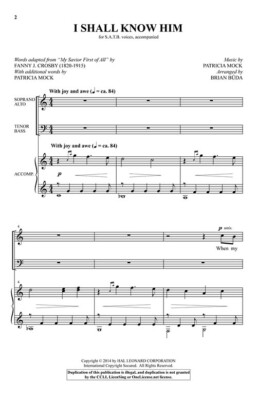 I Shall Know Him SATB Patricia Mock
