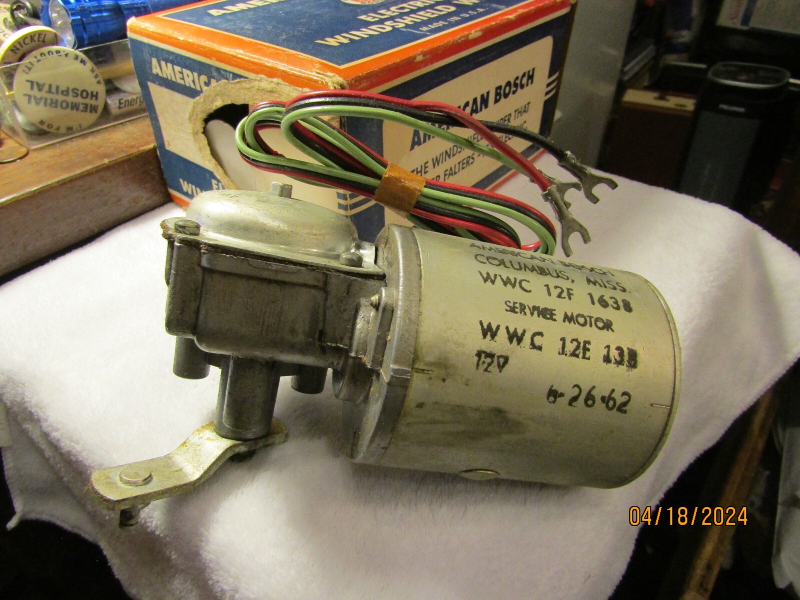 Vintage AB AMERICAN BOSCH Wiper Motor 12V WWC 12F 1638 NOS eBay