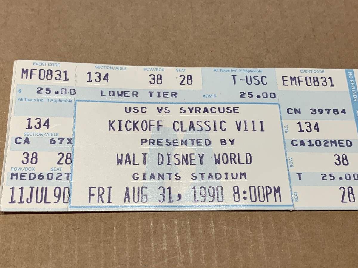 KICKOFF CLASSIC NCAA FOOTBALL FULL TICKET USC Trojans vs. SYRACUSE