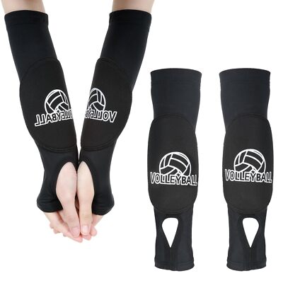 Volleyball Arm Pads with Protective Pads Thumb Holes Wrist Guard Training