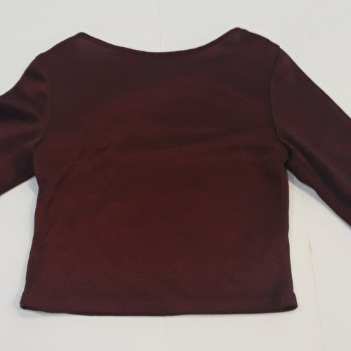 Blusa superior para niñas Jessica McClintock talla 7 borgoña con aplique de encaje - Imagen 3 de 7