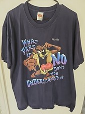 Vintage 2001 Taz Warner Bros Shirt What Part Of No Don  t You Understand Men's XL