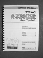 ONE NEW COPY TEAC A-3300SR REEL TO REEL TAPE DECK RECORDER OWNER’S MANUAL