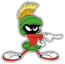 Marvin the Martian Kids Cartoon Car Bumper Window Sticker Decal 4.6"X4.6"