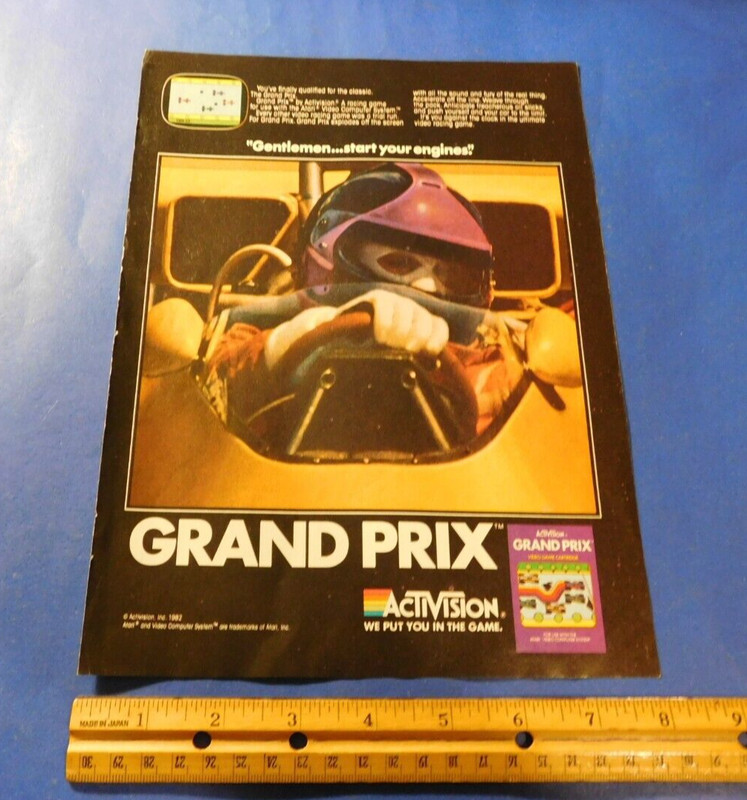 Vintage Video Game Ad 1982 Activision Grand Prix for Atari 2600