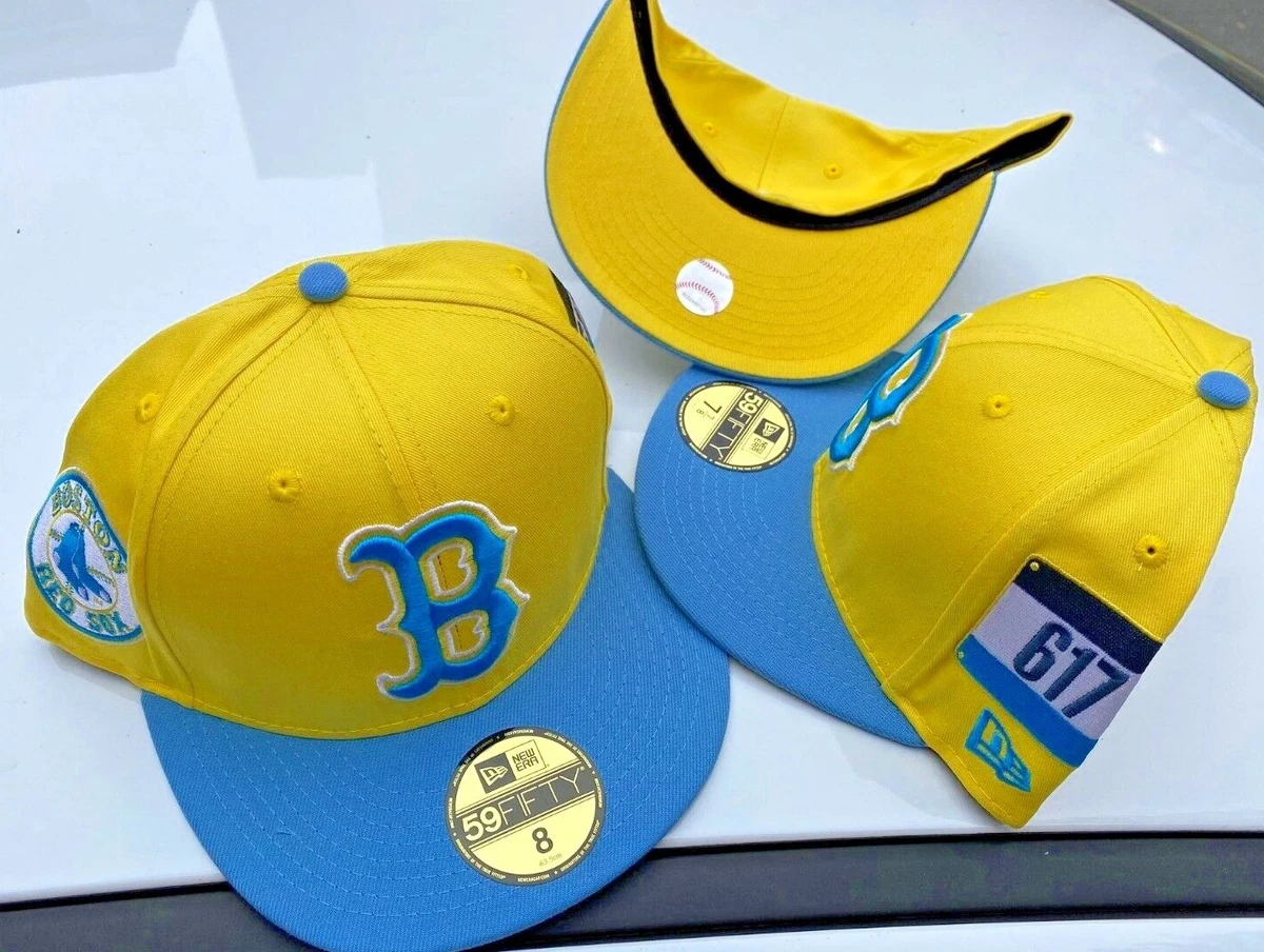 Red Sox New Era Custom Marathon Fitted Cap 59Fifty Gold Blue BOSTON NWT RARE