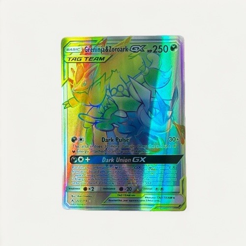 Pokemon Greninja & Zoroark GX 222/214 SM-Unbroken Bonds Secret Holo Full Art