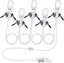 1-Pack Accessory Cord w/5 Milky White LED Bulbs 9.84ft Christmas Village Lights