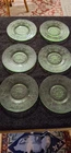 Green Depression Cameo Ballerina Saucers 6 1/4 Inches
