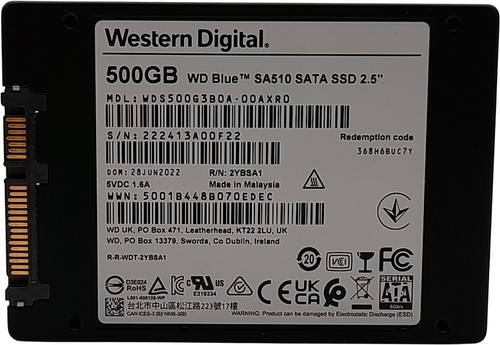 Western Digital WD Blue WDS500G3B0A-00AXR0 500GB SATA 2,5" 90-99% Health SSD