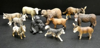 Schleich Lot of Animal Figures Gorilla Bear Donkey Wolf Horse Goat Sheep Dog