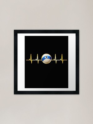 Billard Billardkugeln EKG Herz gerahmt Wandbild Poster Leinwanddruck Bild