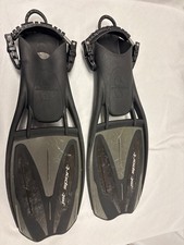 Scubapro Jet Fin size Med, Gray/BLK, w/upgraded spring heel straps, 0414