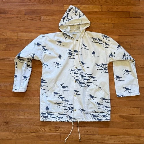 Michigan Rag Co Shorebird Print Hooded Jacket Size S/M Rare Print! - product listing photo