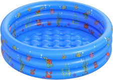 Piscine per Bambini, 100CM X 40CM Piscina Gonfiabile per Bambini 3 Anelli PVC Ba