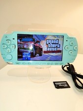 PSP 2000 Console *Custom Firmware* Shimmer BLUE USB Charger Memory Card Games