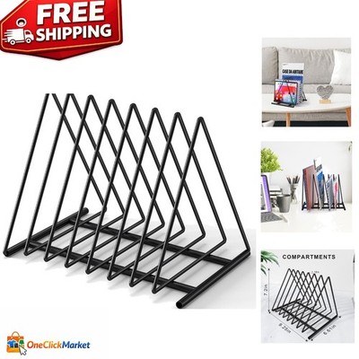 Space-Saving 7-Slot File Storage Rack with Anti-Rust Finish for Home Office