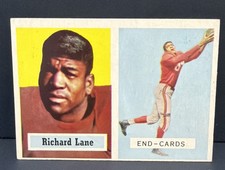 1957 RICHARD LANE TOPPS ROOKIE #85. DICK "NIGHT TRAIN" LANE 14 INT. 1st Year.