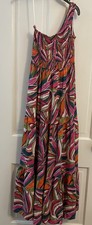 Abel the Label ATL Kelissa One Shoulder Tiered Maxi Dress Beachy Women’s Sz  XS