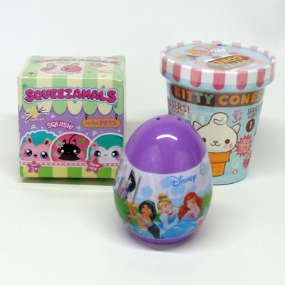 Mixed Lot Squeezamals Pets, Kitty Cones Series 1, Disney Princess Egg NEW Sealed