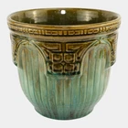 Brush McCoy 1920s Arts Pottery Green Brown Blended Majolica Jardiniere